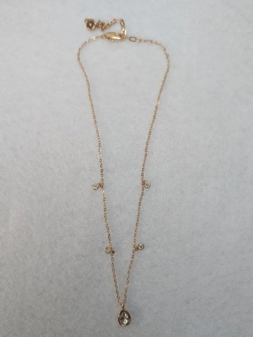 Ettika Dripping Crystals Tear Drop Necklace 14k Gold Plated
